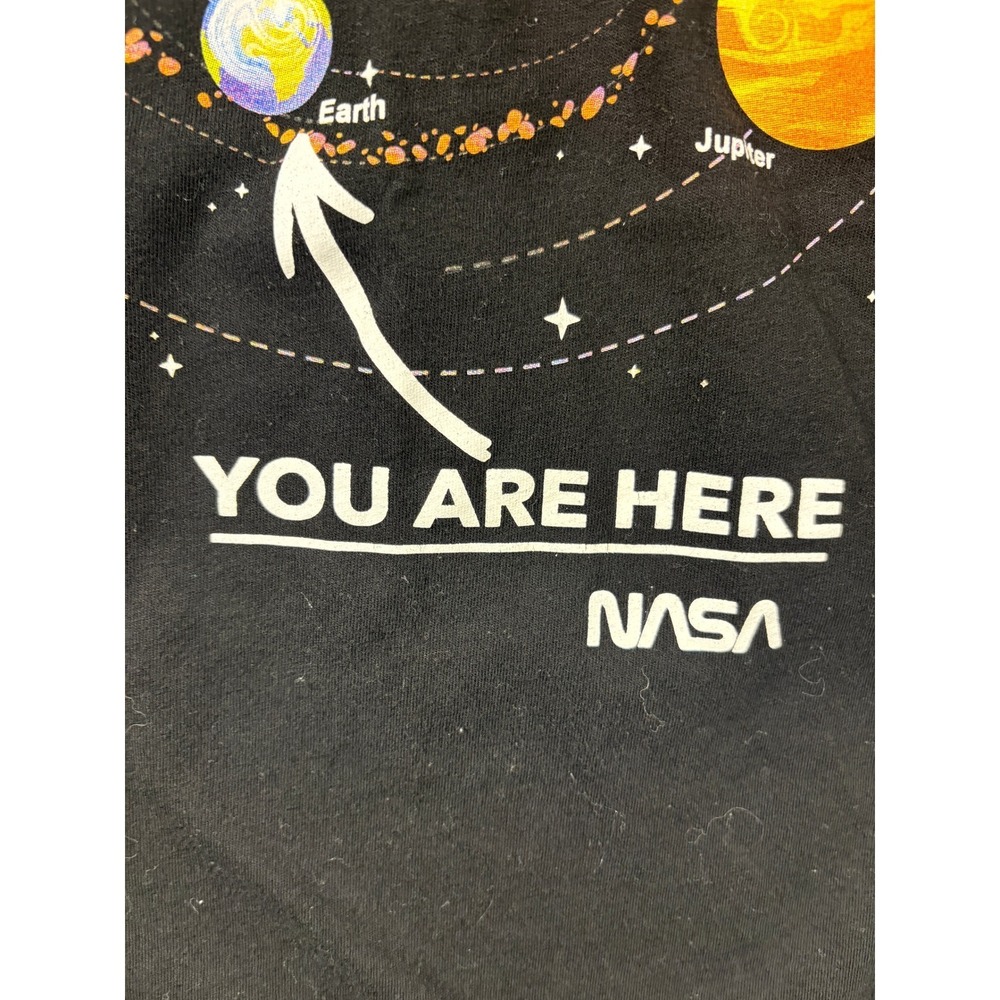 NASA Boys You Are Here Solar System Graphic T-Shirt Black Size 8 16HGT0188 - Picture 7 of 8